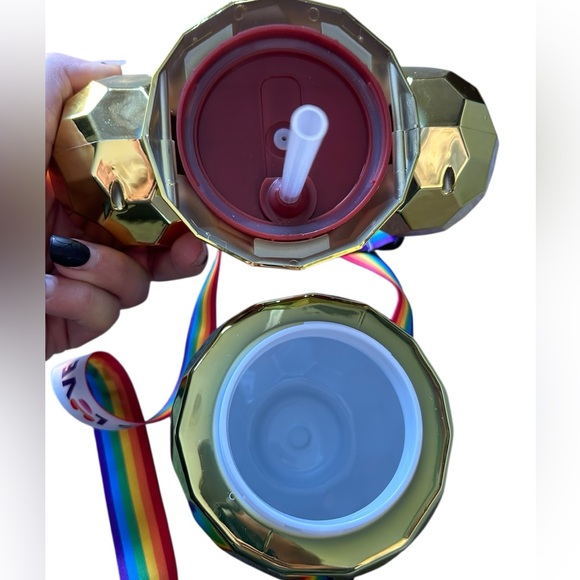 Disney Park 2023 Rainbow Pride Mirrored Mickey Shaped Sipper Cup Collectible - Picture 5 of 8